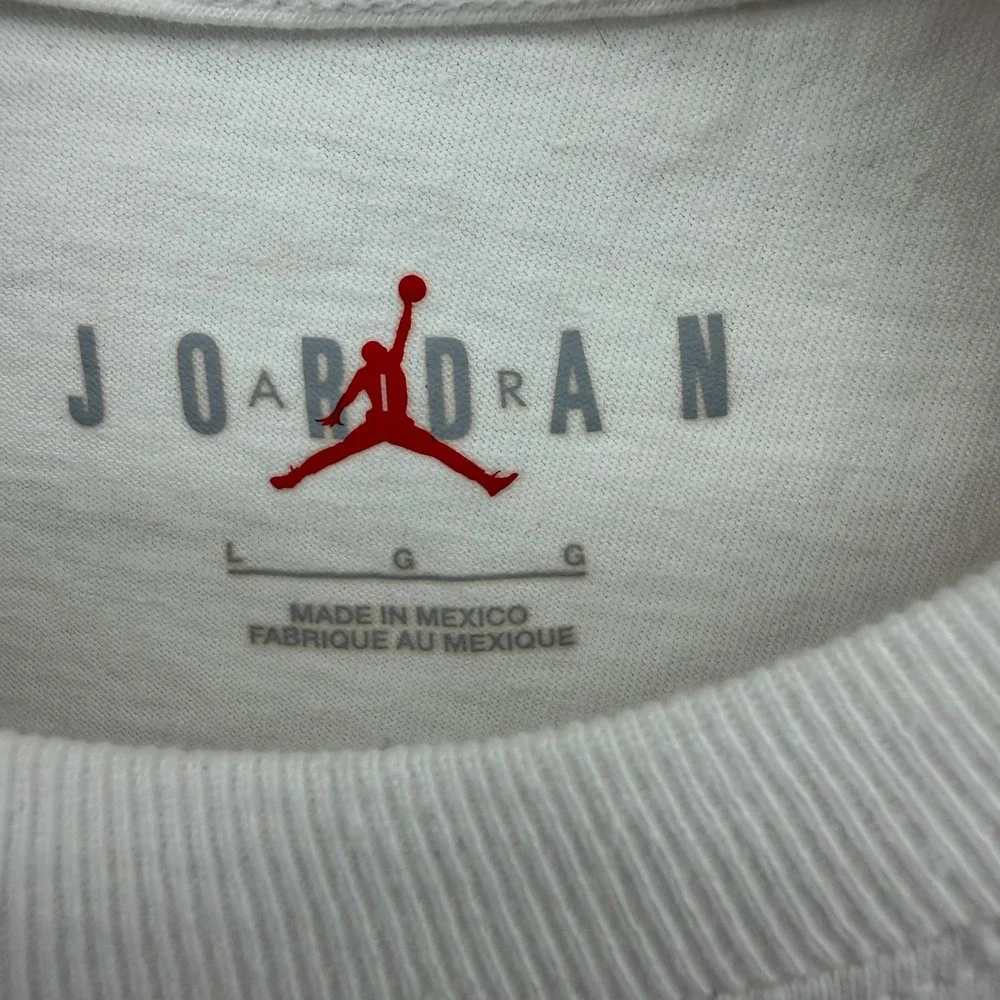 Jordan Flight T-Shirt Men Large White Red Jumpman Graphic Tee Short Sleeve
